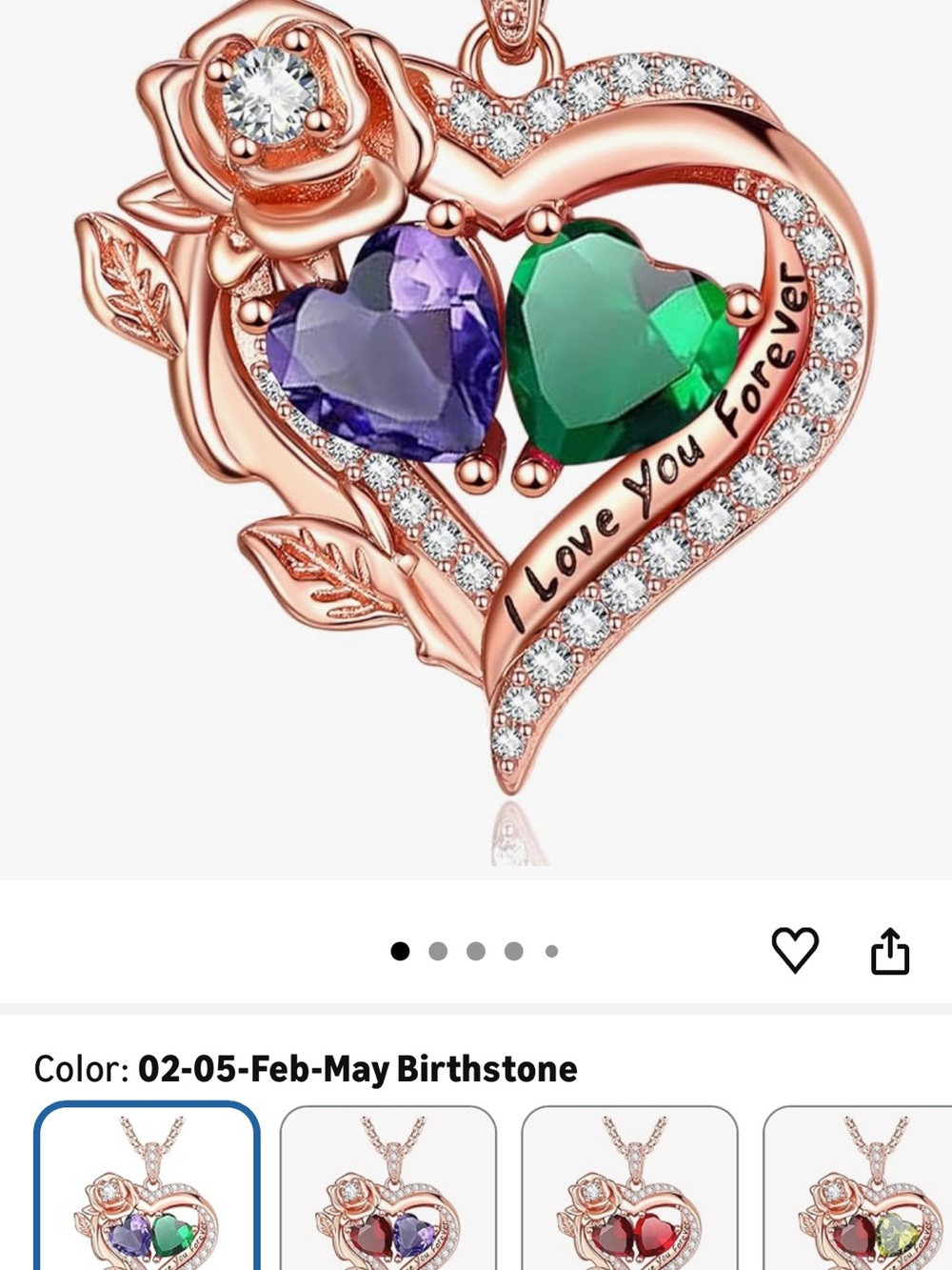 Rose Gold plated Heart Necklace - New